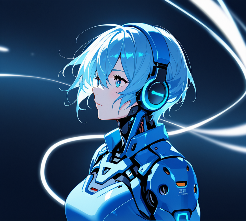 Music listener with headphones